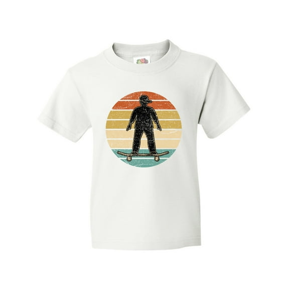 Inktastic Skateboarding Retro Sunset Skateboarder Youth T-Shirt
