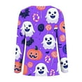 thumbnail image 2 of Halloween Shirts for Women Long Sleeve T-Shirts Pullover Tops Fall Long Sleeve Casual Blouses Cute Funny Halloween Printed Sweatshirt Women's Costumes, 2 of 4