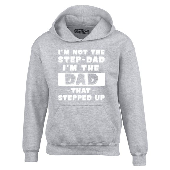 Shop4Ever Men's I'm not the Step-Dad I'm the Dad That Stepped up Hooded Sweatshirt Hoodie Small Sports Grey