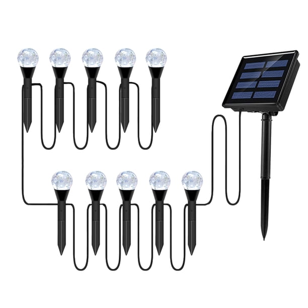 Cadena de lámpara Juego de cuerdas de lámpara de césped de burbujas solares Decoración de paisaje al aire libre IP65 LED impermeables Luces de estaca alimentadas por energía solar para camino / patio Andoer Cadena de lámpara