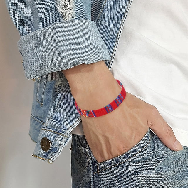 SIfdSeng Color Rope Woven Bohemia Bracelet Adjustable Boho Surfer Bracelet for Men Women Thin String Rope Handmade Beach Bracelet Colorful Bracelet Charm Bracelets for Girls Italian Charm Bracelets