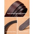 thumbnail image 4 of Catelles Men's Leather Belt Brown Crocodile Pattern Alloy Pin Buckle Fashionable and Durable&For waist 44 in Width 1.5 in(3.8cm), 4 of 10