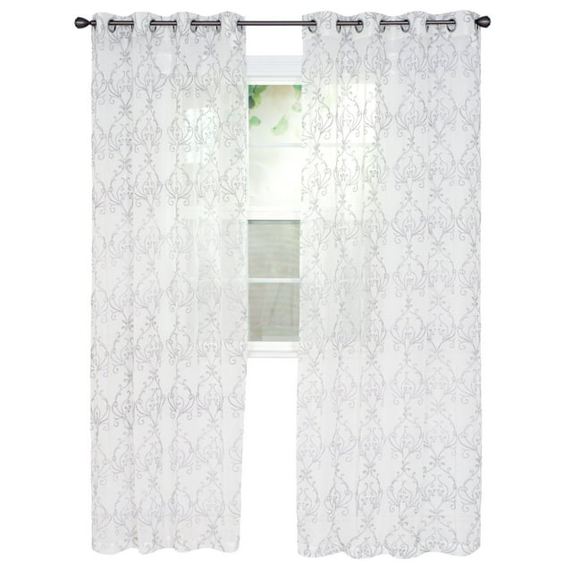 Lavish Home Valencia Embroidered Curtain