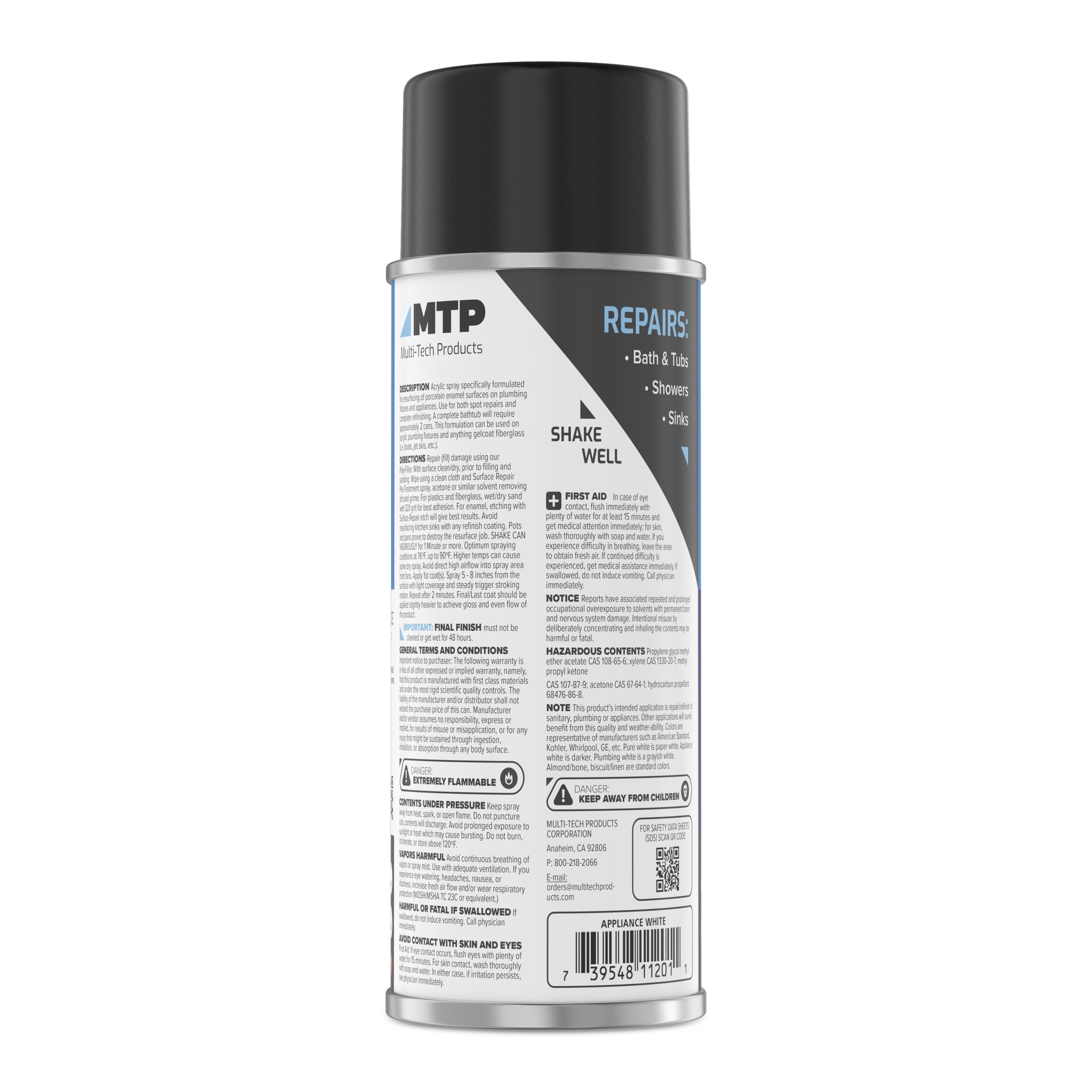 Multi-Tech Products 302154 Refinishing Spray 12 0Z Wh