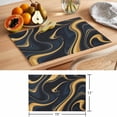 thumbnail image 6 of Black Golden Marble Placemats Set of 6 Abstract Modern Gradient Fluids Art Place Mats Indoor Wipeable Table Mats Washable Cloth Dining Table Placemats for Kitchen Holiday Party Home Decor 13x19 Inch, 6 of 9