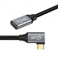 thumbnail image 3 of Chenyang CY Left and Right Angled USB-C USB 3.1 Type C Male to Female Extension Data Cable 10Gbps 100W with Sleeve for Laptop, 3 of 7