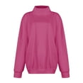 thumbnail image 6 of Womens Oversized Sweatshirts Turtleneck Pullover Long Sleeve No Hood Tops Fall Fashion Outfits 2025 Clothes Hot Pink XL, 6 of 6