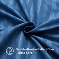 thumbnail image 5 of WISHEAD King Sheet Set, 4 Piece Ultra Soft Brushed Microfiber Bed Sheets, Cooling & Breathable, Secure Fitted Sheet, Wrinkle Resistant Hotel Bedding Set with Classic Stripe, Navy, 5 of 9
