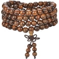 thumbnail image 2 of Pulsera de sándalo de oro 8 mm 108 piezas de cuentas de buda hundidas para mí, 2 of 5