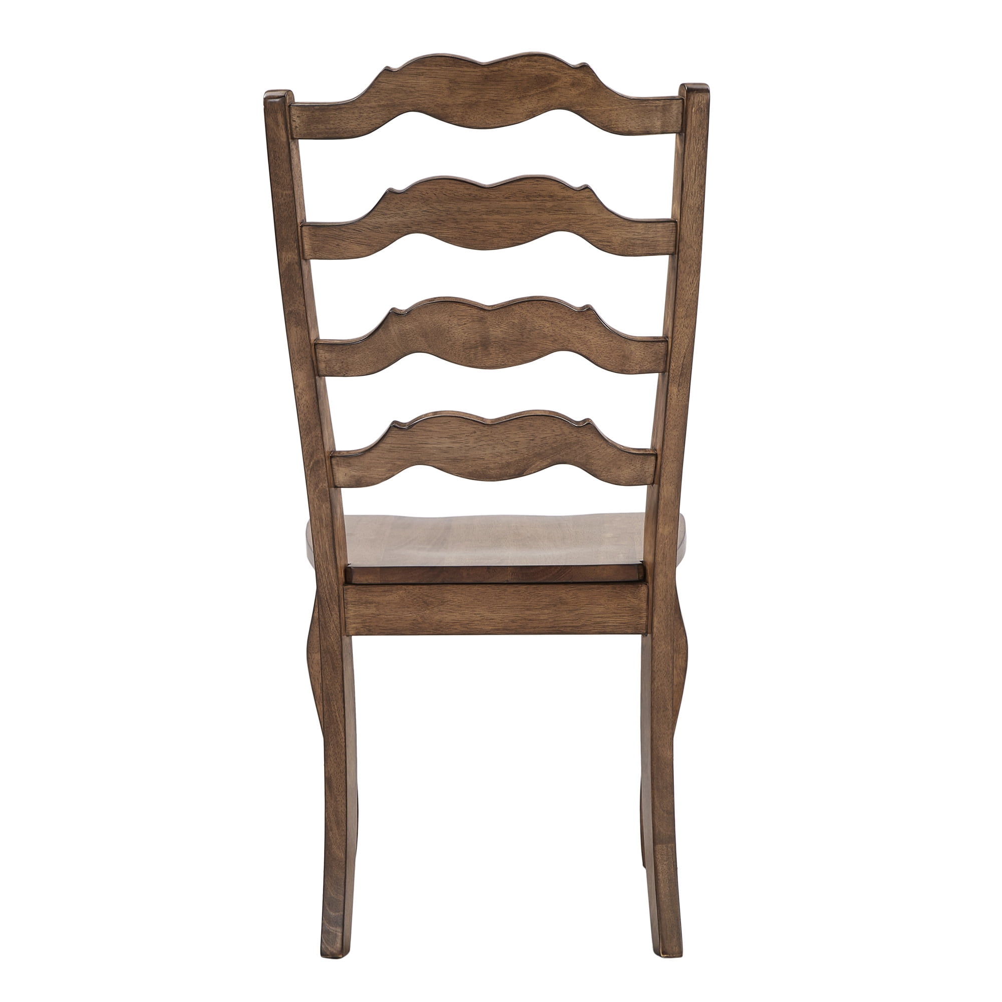 Weston Home Farmhouse French Ladder Back Wood Dining Chairs, Set of 2, Oak