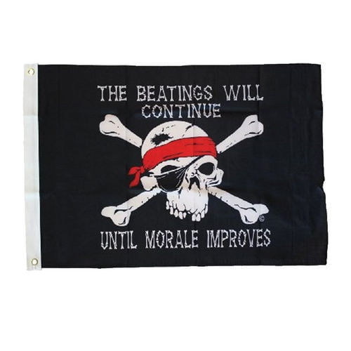 NEW LARGE 3ftx5ft BEATINGS WILL CONTINUE PIRATE BANNER STORE FLAG 