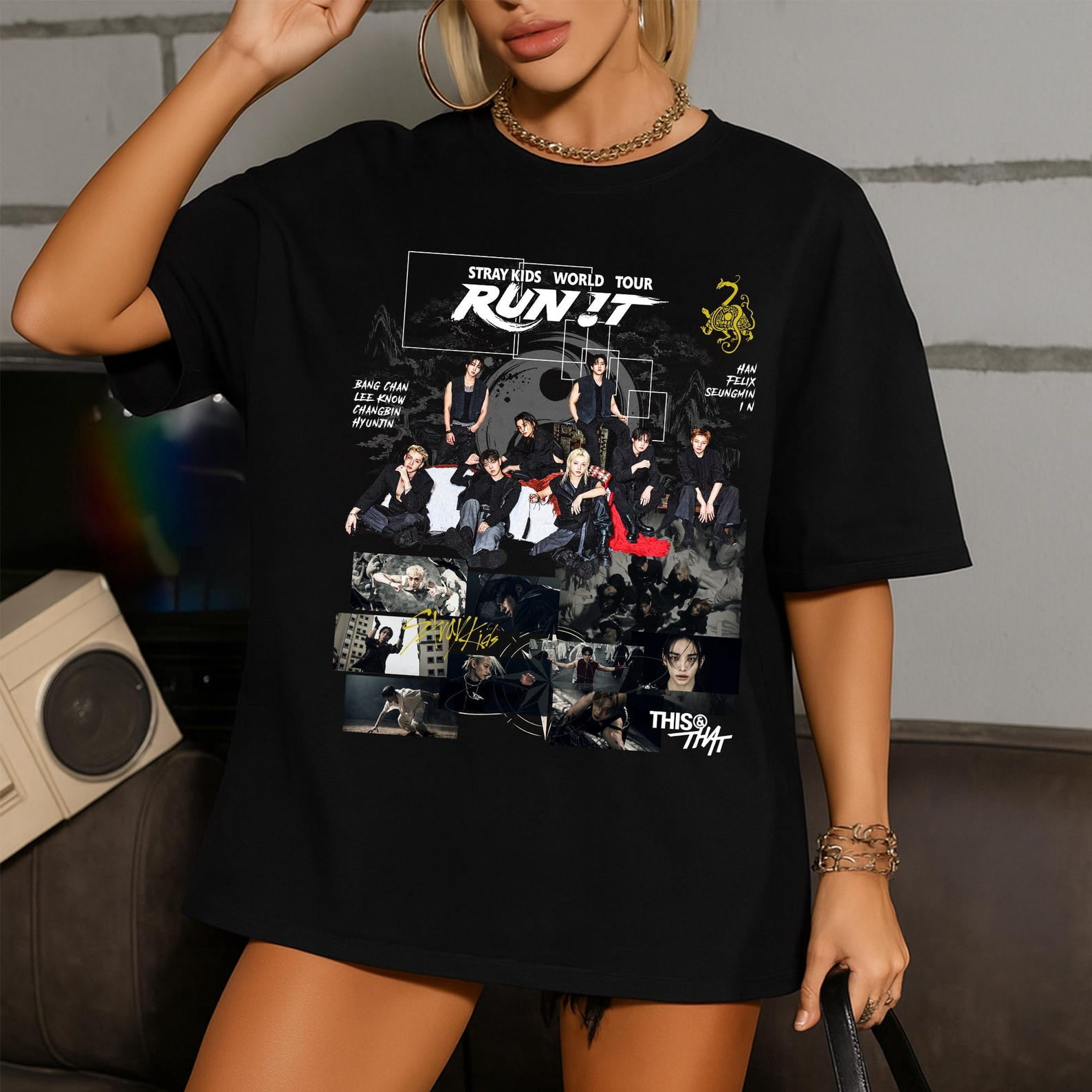Stray Kids Run It Graphic T-Shirt, This and That SKZ Kpop Tee