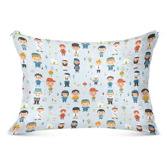 Various Character and Flower Plush Pillow Cases Standard Size Ultra Soft Warm Pillowcases with Zipper 20"x26"