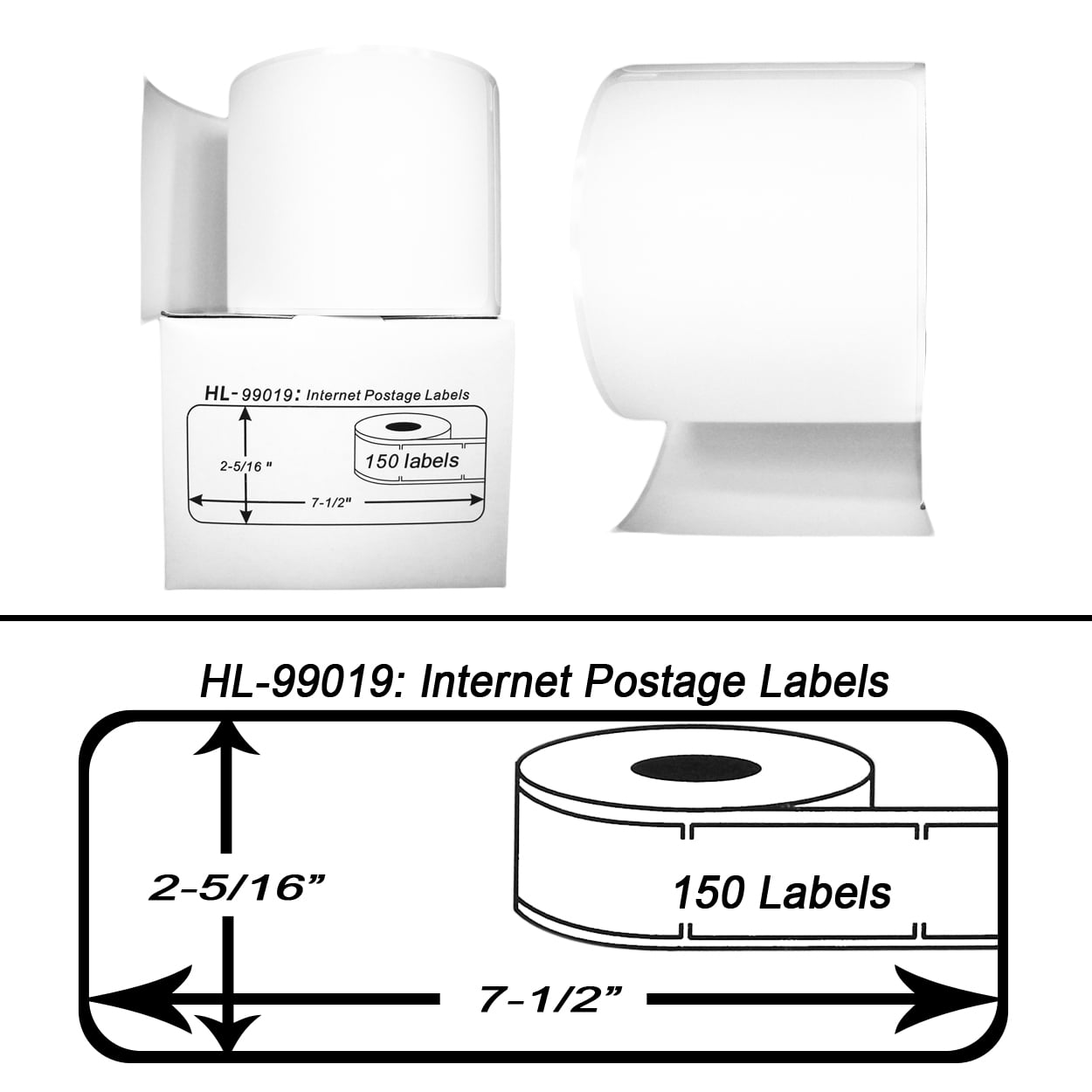 Internet Postage Labels fits DYMO® LabelWriters® 99019 50 Rolls of 1-Part 