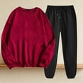 thumbnail image 2 of FAIWAD Womens Sweatsuit 2 Piece Set Crewneck Long Sleeve Pullover Sweatshirt and Solid Color Jogger Sweatpants 2Pcs, 2 of 6