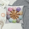 thumbnail image 2 of COMIO  Ice Cream Throw Pillow Cushion Cover, Cones with Various Flavors Forming Row Summer Season Picture Print, Decorative Square Accent Pillow Case,Cream, 2 of 5