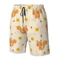 thumbnail image 5 of Kdxio Squirrel And Leaves Pattern Mens Casual Shorts - Drawstring Summer Beach Sports Shorts for Men, 5 of 9