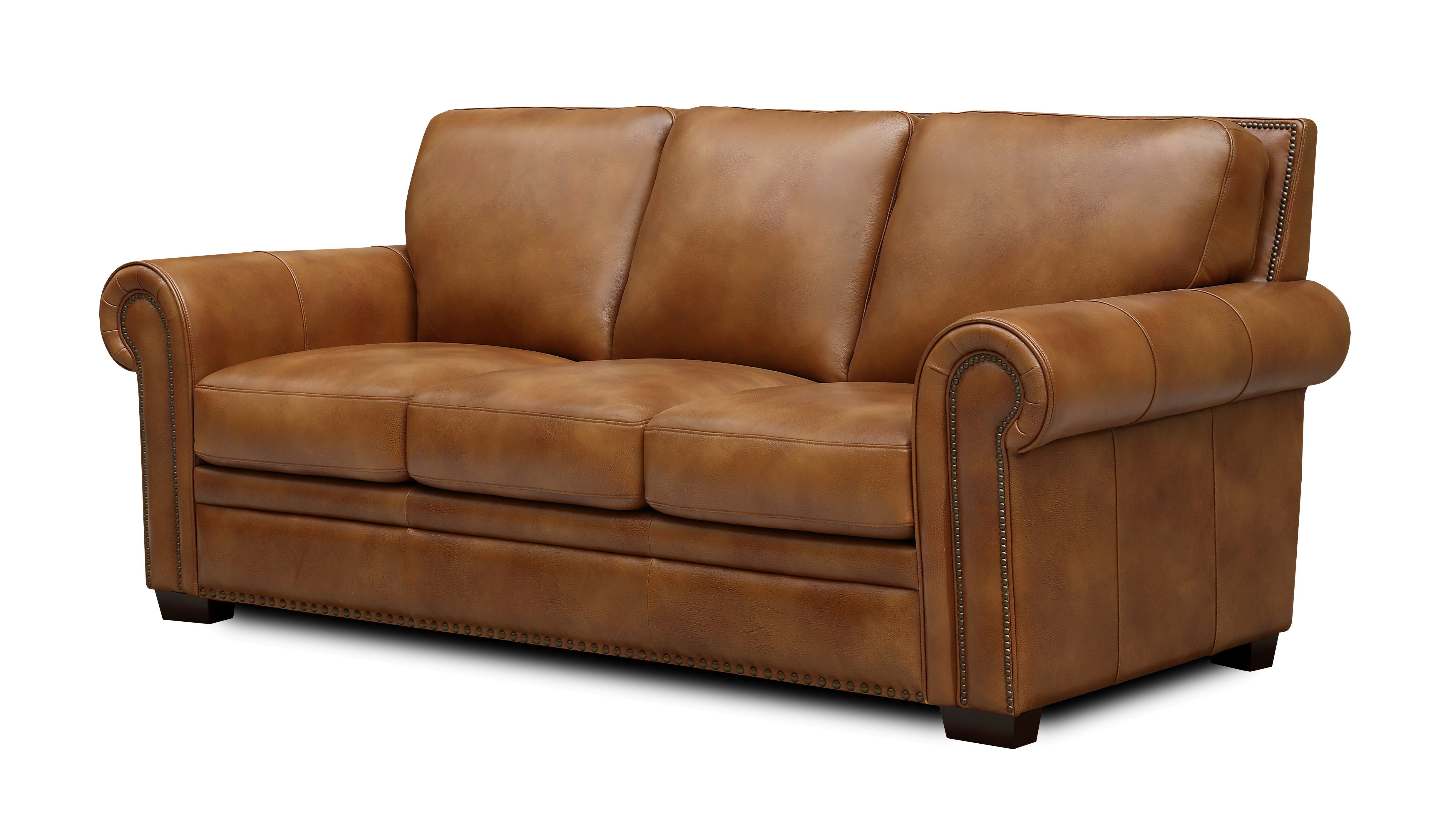 joel taupe top grain leather sofa
