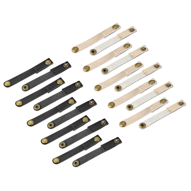 Organizador de Cables de Cuero Unique Bargains Negro/Dorado Paquete de 20