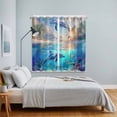 thumbnail image 4 of Ocean Dolphins Kitchen Curtains 84 Inch Length, Summer Coral Coconut Trees Tropical Fish Grommet Top Bedroom Living Room Curtains, Light Filtering Cafe Curtain Drapes 2 Panels Set 104''x84'', 4 of 9