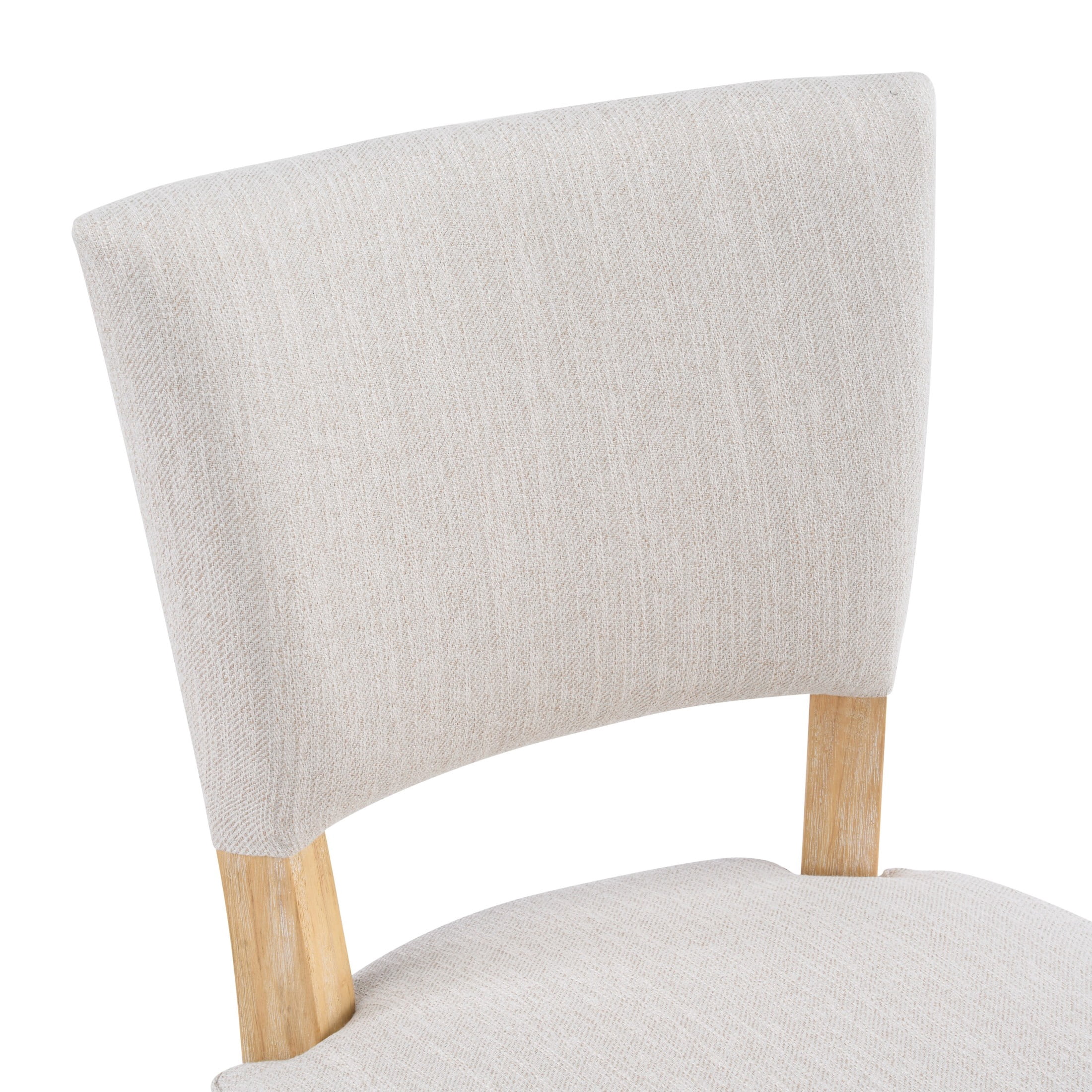 Christopher Knight Home Mid-Century Upholstered Wood Armless Dining Chairs, Beige+Natural, Set of 6