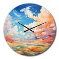 thumbnail image 2 of Designart "Canvas of the Skies Cloudy Artistry VI" Landscapes Oversized Wall Clock, 2 of 5