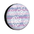 thumbnail image 2 of 16'' Purple Striped Flowers Tire Cover, Universal Spare Wheel Covers, Dust-Proof, Water-Proof, Sun-Proof and Corrosion-Proof, 2 of 9