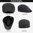 thumbnail image 4 of Newsboy Hats for Men Flat Cap Cotton Adjustable Breathable Irish Cabbie Ivy Driving Hunting Hat, 4 of 7