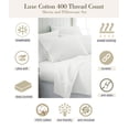 thumbnail image 5 of Dormir Fine Linen 100% Cotton King Sheets Set, 400 Thread Count Sateen, 4 Piece Sheets Set, Color White, 5 of 7