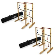 YardGames Outdoor Wooden Double Ladder Toss Game Set w/ Case (2 Pack)