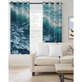 thumbnail image 2 of Teal Blue Beach Coastal Blackout Curtains for Bedroom Living Room Darkening Curtains 90 Inch Nautical Abstract Watercolor Black Out Window Curtain Privacy Window Treatment Grommet Drapes 52"x90"x2, 2 of 9