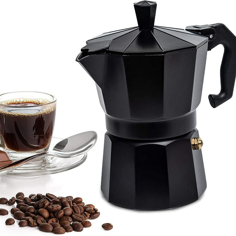 Otufan Classic 3-Cup Mocha Coffee Pot, Aluminum Espresso Maker