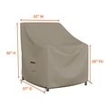 thumbnail image 6 of COVERS&ALL Outdoor Chair Cover, 12 Oz Waterproof UV & Weather Resistant Patio Furniture Sofa Cover for Outdoor Outside Seating Lawn Garden, with Air Vents & Drawstrings (32"W x 37"D x 36"H, Beige), 6 of 7
