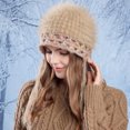 thumbnail image 5 of SuTry Women's Winter Fashion Knitted Pile Hat with Earmuffs Woolen Pile Boosts Warmth Suitable for Fashion Forward Winter Looks(Khaki#3,Free Size), 5 of 6