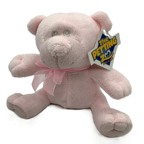The Petting Zoo Pink Teddy Bear Stuffed Animal Baby Rattle, 7 inch