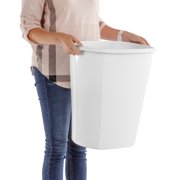Sterilite Large Kitchen Trash Can, 10 Gallon Plastic Garbage Bin with No Lid, White