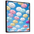 thumbnail image 2 of Designart "Colorful Umbrella Mosaic I" Sky Floater Framed Wall Art Living Room, 2 of 5