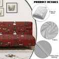thumbnail image 3 of SCRAWLGOD Christmas Tree Truck Snowman Print Wine Red Armless Futon Cover Stretchable Futon Covers, Comfy Elastic Sofa Bed Cover, Machine Washable Couch Slipcover with Elastic Bottom for Pets, 3 of 7