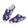 thumbnail image 2 of Disketp cool flower Skull Women's Men's Slippers Plush Slip-On House Slipper for Winter Indoor Soft Cushion Non-slip Fluffy Slides Slippers-35/36, 2 of 7