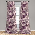 thumbnail image 2 of Orchid Pattern Window Curtains, Modern Silhouettes of Neutral Boho Water Flowers with Dots Ornament, Lightweight Decor 2-Panel Set with Rod Pocket, Pair of - 28"x63", Maroon Pale Pink, by Ambesonne, 2 of 3