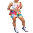thumbnail image 2 of Wemen Beach Shorts Floral Print Elastic High Waist Short Pants, 2 of 5