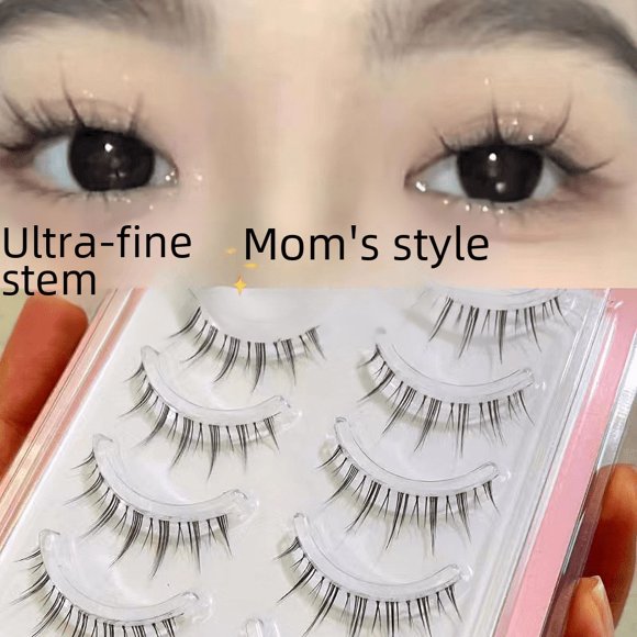 Pestañas lindas, pestañas postizas naturales, cilios aéreos, tallos transparentes, pequeños diablos, racimos naturalmente desordenados