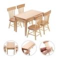 thumbnail image 3 of Shisuyan Miniature Wooden Dining Table and Chair Set for Decor Beige Color 4x2 56x2 56 Inch, 3 of 8
