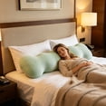 thumbnail image 4 of Deeceymbur Cooling Ice Silk Long Body Pillow 39.37in Side Sleepers Leg Support Soft Ergonomic Bolster Cushion Adults Bed, 4 of 6