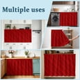 thumbnail image 6 of Dark Red Striped Sink Skirt for Bathroom, Self-Adhesive Under Sink Curtain, Modern Geometric Minimalist Lines Hide Pipes & Storage Fabric Cabinet Skirt Cover for Kitchen Laundry 32"x55", 6 of 8