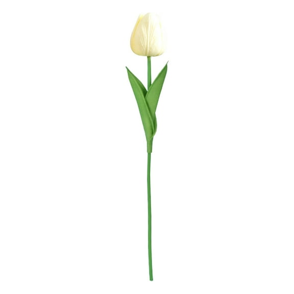 1PC PU Mini Tulip - Single Head Artificial Flower for Home Decor, Bouquets | Small Tulip for Vases, Centerpieces, Wedding Arrangements, DIY Crafts(White)