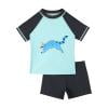 ZACPNCV Boys Two Piece Swimsuits Rash Guard Ruffle Short Sleeves Beach Swimwear UPF 50  Blue 7 Years