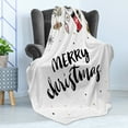 thumbnail image 4 of Christmas Soft Flannel Fleece Blanket, Merry Xmas Words Modern Brush Lettering Creative Noel Phrase Inspirational Print, Cozy Plush for Indoor and Outdoor Use, 50" x 70", Multicolor, by Ambesonne, 4 of 5