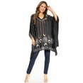 thumbnail image 5 of Sakkas Adalwin Third Tie Dye Desert Sun Circle Ponch Tunic Top Blouse W/Embroidery - 41-Black - One Size, 5 of 5