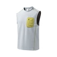 thumbnail image 3 of TKKCS Mens Sleeveless Workout Tank Top with Zipper Pocket- Color Block Casual Breathable Lightweight Summer Athletic Tank Tops for Gym Running Gray Size 2XL, 3 of 8